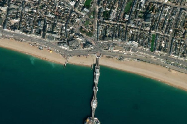 Albion Groyne çevresinin uydu görüntüsü