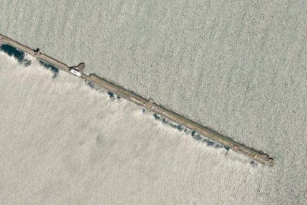 Bincleaves Groyne çevresinin uydu görüntüsü