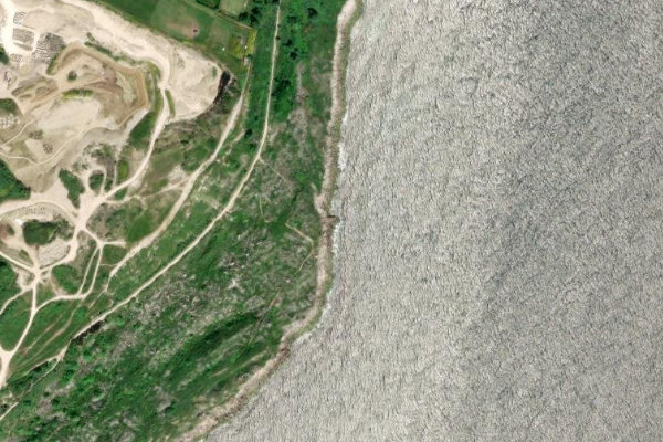 Durdle Pier çevresinin uydu görüntüsü