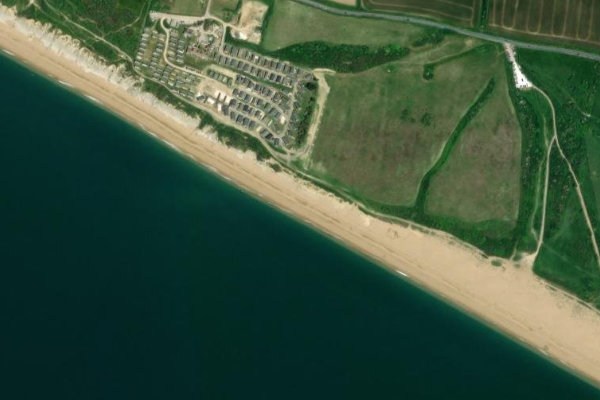 Cliff End (Dorset) çevresinin uydu görüntüsü