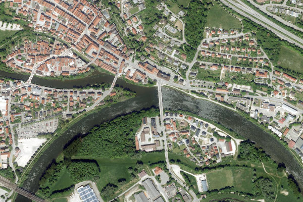 Donau (Donauwörth) çevresinin uydu görüntüsü