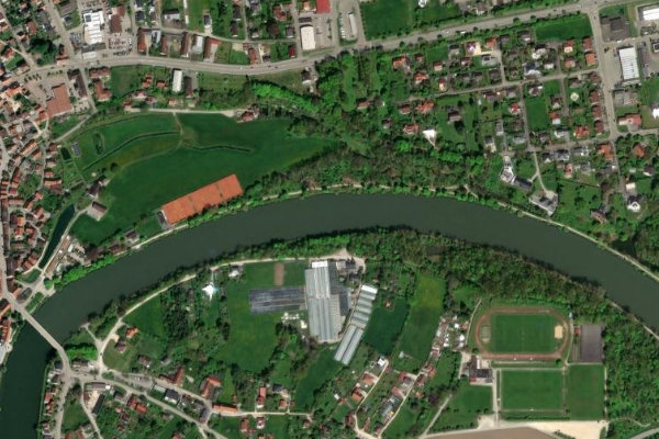 Donau (Lauingen) çevresinin uydu görüntüsü