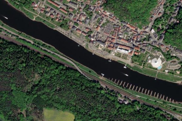 Elbe (Bad Schandau) çevresinin uydu görüntüsü