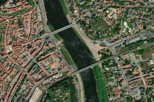 Elbe (Meißen) çevresinin uydu görüntüsü