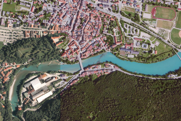 Lech (Füssen) çevresinin uydu görüntüsü