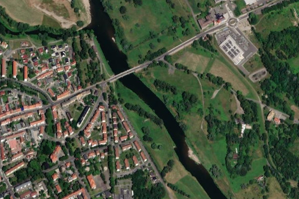 Mulde (Eilenburg) çevresinin uydu görüntüsü