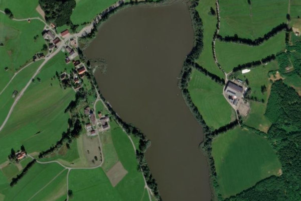 Metzisweiler Weiher çevresinin uydu görüntüsü