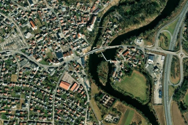 Naab (Schwarzenfeld) çevresinin uydu görüntüsü