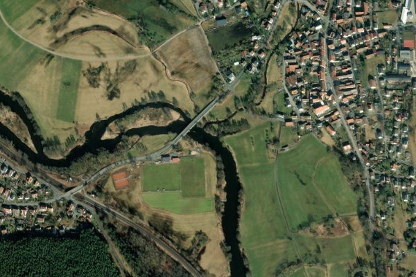 Naab (Luhe-Wildenau) çevresinin uydu görüntüsü