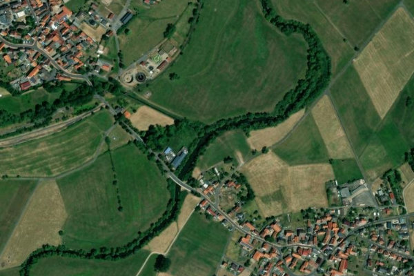 Fulda (Niederaula) çevresinin uydu görüntüsü