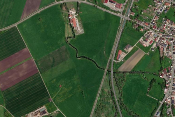 Schwarzach (Ertingen) çevresinin uydu görüntüsü