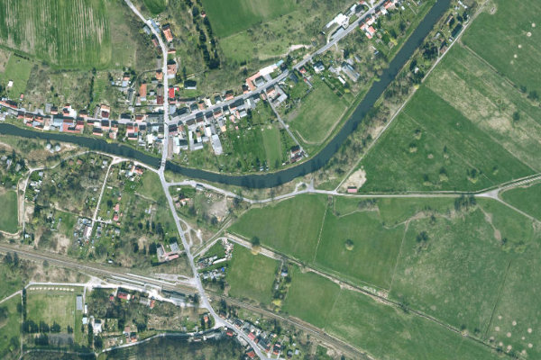Finowkanal (Niederfinow) çevresinin uydu görüntüsü