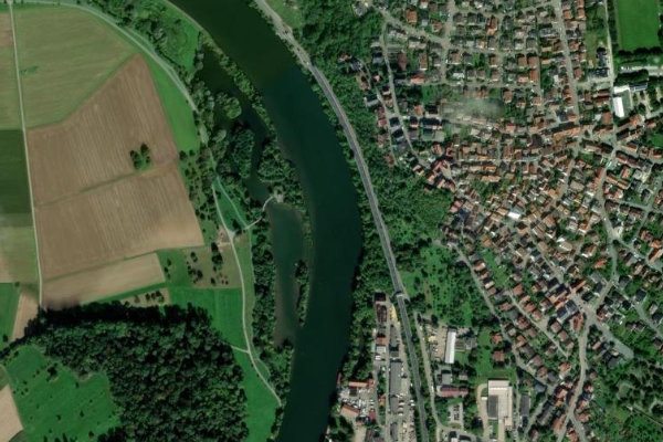 Neckar (Poppenweiler) çevresinin uydu görüntüsü