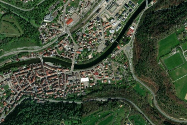 Neckar (Sulz am Neckar) çevresinin uydu görüntüsü
