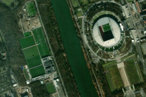 Elsterbecken (Leipzig) çevresinin uydu görüntüsü