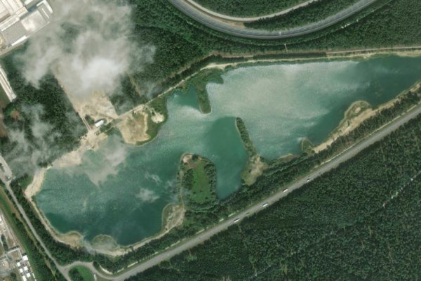 Wittelsbacher Weiher çevresinin uydu görüntüsü