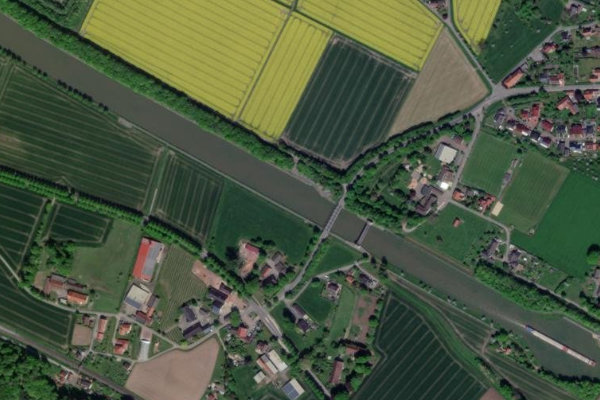 Mittellandkanal (Ostercappeln) çevresinin uydu görüntüsü
