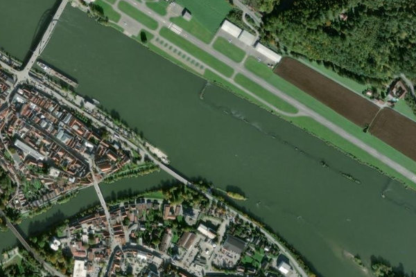 Donau (Vilshofen) çevresinin uydu görüntüsü