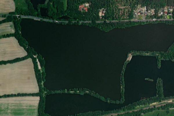 Oberteich (Kolkwitz) çevresinin uydu görüntüsü