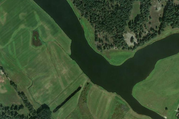 Laascher See çevresinin uydu görüntüsü