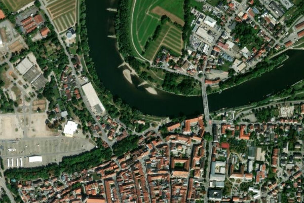 Donau (Straubing) çevresinin uydu görüntüsü