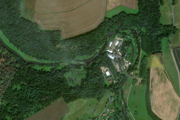 Chemnitz (Lunzenau) çevresinin uydu görüntüsü