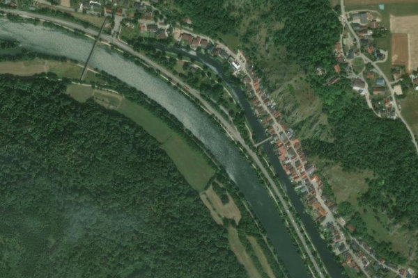 Main-Donau-Kanal (Essing) çevresinin uydu görüntüsü