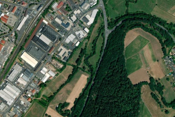 Kinzig (Wächtersbach) çevresinin uydu görüntüsü