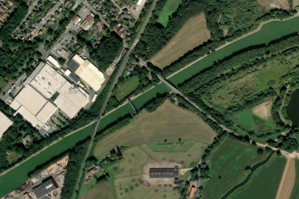 Mittellandkanal (Achmer) çevresinin uydu görüntüsü