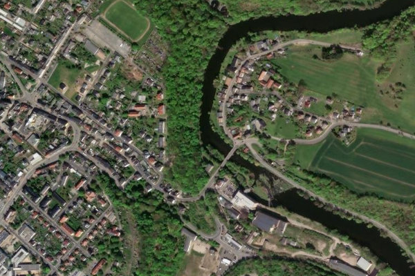 Zschopau (Mittweida) çevresinin uydu görüntüsü