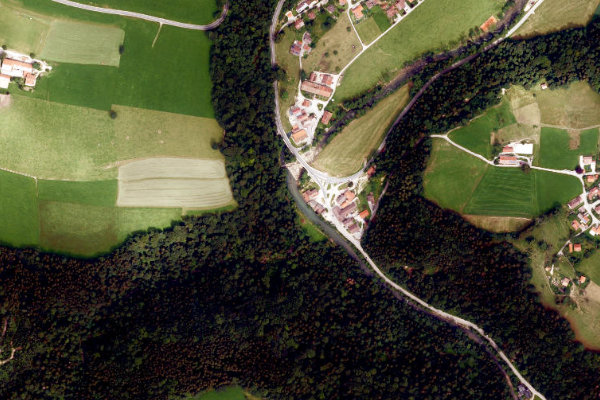 Leitzach (Leitzachmühle) çevresinin uydu görüntüsü