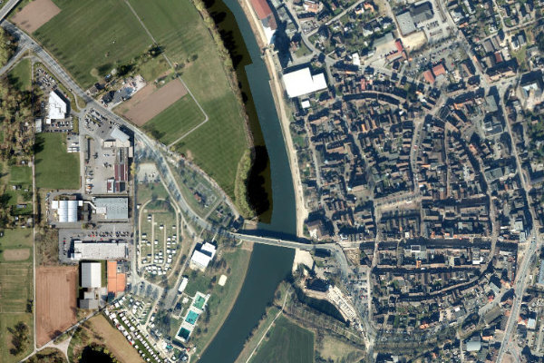 Weser (Holzminden) çevresinin uydu görüntüsü