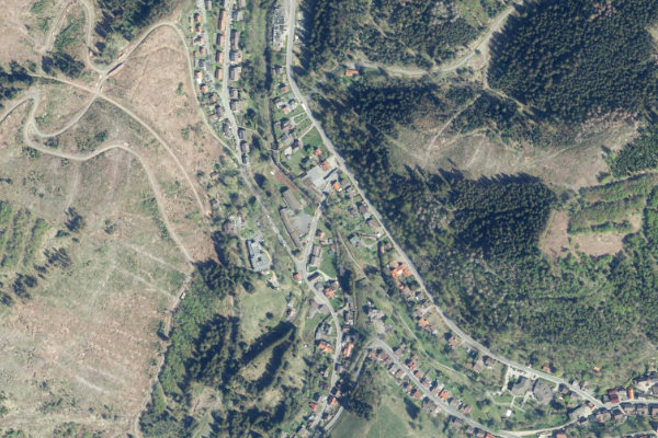 Oker (Altenau) çevresinin uydu görüntüsü
