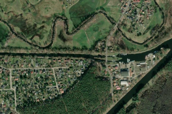 Malzer Kanal (Friedrichsthal) çevresinin uydu görüntüsü