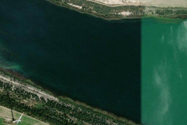 Bischdorfer See çevresinin uydu görüntüsü
