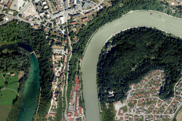 Salzach (Burghausen) çevresinin uydu görüntüsü