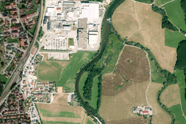 Wertach (Biessenhofen) çevresinin uydu görüntüsü