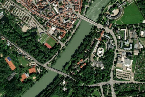Donau (Ingolstadt) çevresinin uydu görüntüsü