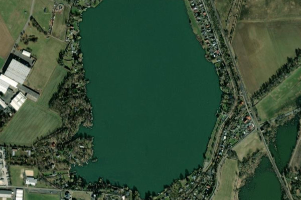 Tagebausee Inheiden çevresinin uydu görüntüsü