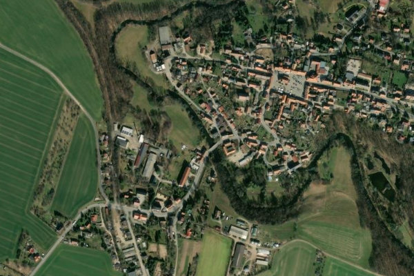 Löbauer Wasser (Weißenberg) çevresinin uydu görüntüsü