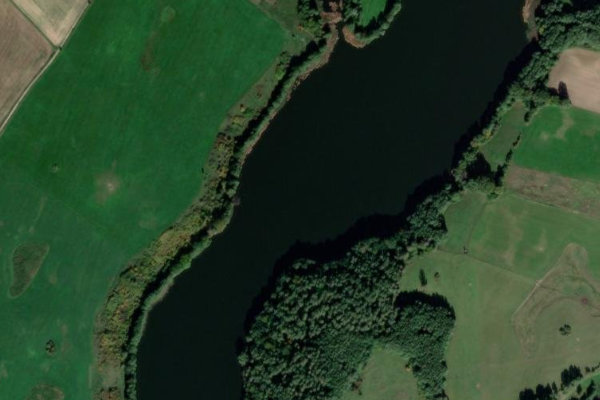 Grünower See (Grünow) çevresinin uydu görüntüsü