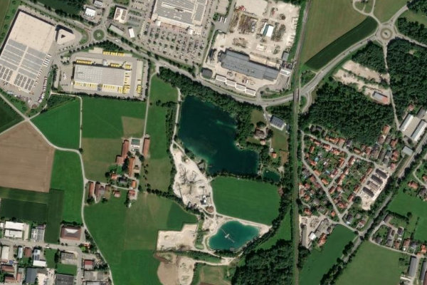 Brötzner Weiher çevresinin uydu görüntüsü