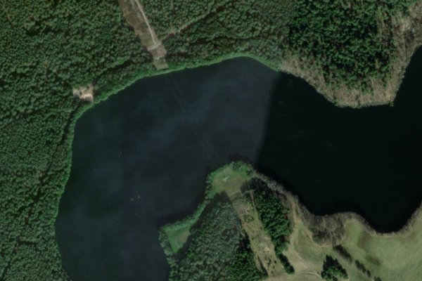 Pagelsee (Krienke) çevresinin uydu görüntüsü