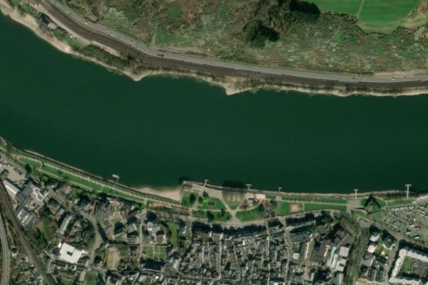 Rhein (Andernach) çevresinin uydu görüntüsü