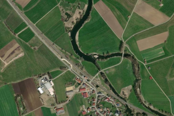 Donau (Neudingen) çevresinin uydu görüntüsü