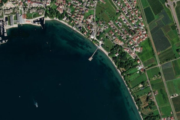 Bodensee (Kressbronn) çevresinin uydu görüntüsü