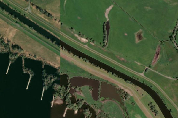 Sude (Boizenburg/Elbe) çevresinin uydu görüntüsü