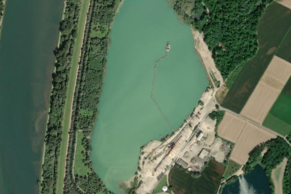 Vogelbaggersee çevresinin uydu görüntüsü