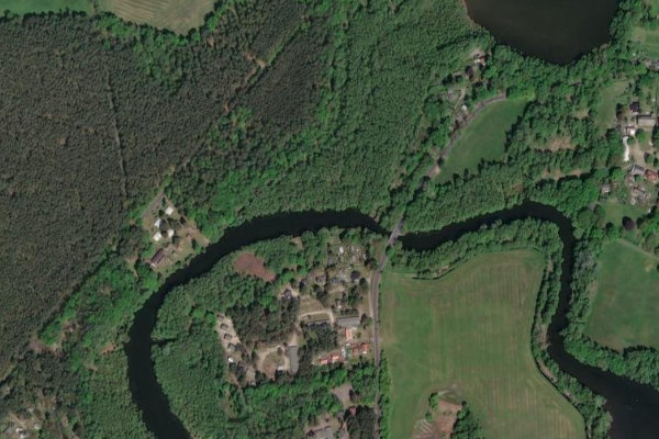 Sauwinkel (Heidesee) çevresinin uydu görüntüsü