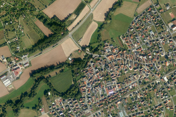 Rauhe Ebrach (Pettstadt) çevresinin uydu görüntüsü